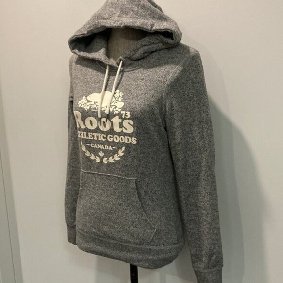 Roots GREY MAPLEGROVE Roots73 Fleece Hoodie Sweatshirt - Picture 6 of 14